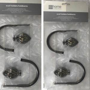 Set of 4 Antique Gold Acorn Curtain scarf  holders